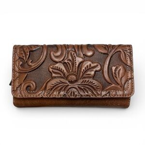 b.o.c Born Concept Millstone Deluxe wallet brown, floral-embossed faux leather